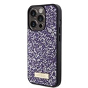 Apple iPhone 15 Pro Uyumlu Kılıf Guess Orjinal Lisanslı Taşlı Arka Yüzey Metal Yazı Logolu Kapak - 10