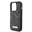 Apple iPhone 15 Pro Uyumlu Kılıf Guess Orjinal Lisanslı Taşlı Arka Yüzey Metal Yazı Logolu Kapak - 15