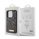 Apple iPhone 15 Pro Uyumlu Kılıf Guess Orjinal Lisanslı Taşlı Arka Yüzey Metal Yazı Logolu Kapak - 19