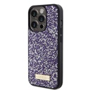 Apple iPhone 15 Pro Uyumlu Kılıf Guess Orjinal Lisanslı Taşlı Arka Yüzey Metal Yazı Logolu Kapak
