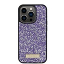 Apple iPhone 15 Pro Uyumlu Kılıf Guess Orjinal Lisanslı Taşlı Arka Yüzey Metal Yazı Logolu Kapak