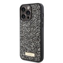Apple iPhone 15 Pro Max Uyumlu Kılıf Guess Orjinal Lisanslı Taşlı Arka Yüzey Metal Yazı Logolu Kapak - 8