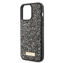 Apple iPhone 15 Pro Max Uyumlu Kılıf Guess Orjinal Lisanslı Taşlı Arka Yüzey Metal Yazı Logolu Kapak - 11