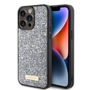 Apple iPhone 15 Pro Max Uyumlu Kılıf Guess Orjinal Lisanslı Taşlı Arka Yüzey Metal Yazı Logolu Kapak - 14