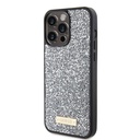 Apple iPhone 15 Pro Max Uyumlu Kılıf Guess Orjinal Lisanslı Taşlı Arka Yüzey Metal Yazı Logolu Kapak - 15