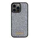 Apple iPhone 15 Pro Max Uyumlu Kılıf Guess Orjinal Lisanslı Taşlı Arka Yüzey Metal Yazı Logolu Kapak - 16