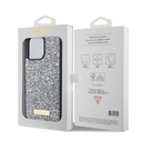Apple iPhone 15 Pro Max Uyumlu Kılıf Guess Orjinal Lisanslı Taşlı Arka Yüzey Metal Yazı Logolu Kapak - 19