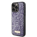 Apple iPhone 15 Pro Max Uyumlu Kılıf Guess Orjinal Lisanslı Taşlı Arka Yüzey Metal Yazı Logolu Kapak - 22