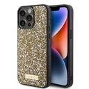 Apple iPhone 15 Pro Max Uyumlu Kılıf Guess Orjinal Lisanslı Taşlı Arka Yüzey Metal Yazı Logolu Kapak