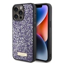 Apple iPhone 15 Pro Max Uyumlu Kılıf Guess Orjinal Lisanslı Taşlı Arka Yüzey Metal Yazı Logolu Kapak