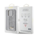 Apple iPhone 15 Pro Uyumlu Kılıf Guess Orjinal Lisanslı Pullu Arka Yüzey Metal Yazı Logolu Sequin Script Kapak