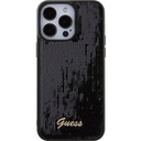 Apple iPhone 15 Pro Max Uyumlu Kılıf Guess Orjinal Lisanslı Pullu Arka Yüzey Metal Yazı Logolu Sequin Script Kapak