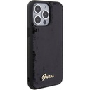 Apple iPhone 15 Pro Max Uyumlu Kılıf Guess Orjinal Lisanslı Pullu Arka Yüzey Metal Yazı Logolu Sequin Script Kapak