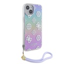 Apple iPhone 15 Uyumlu Kılıf Guess Orjinal Lisanslı Desenli Yazı Logolu Askı İpli Holografik Glitter Peony Kapak - 19
