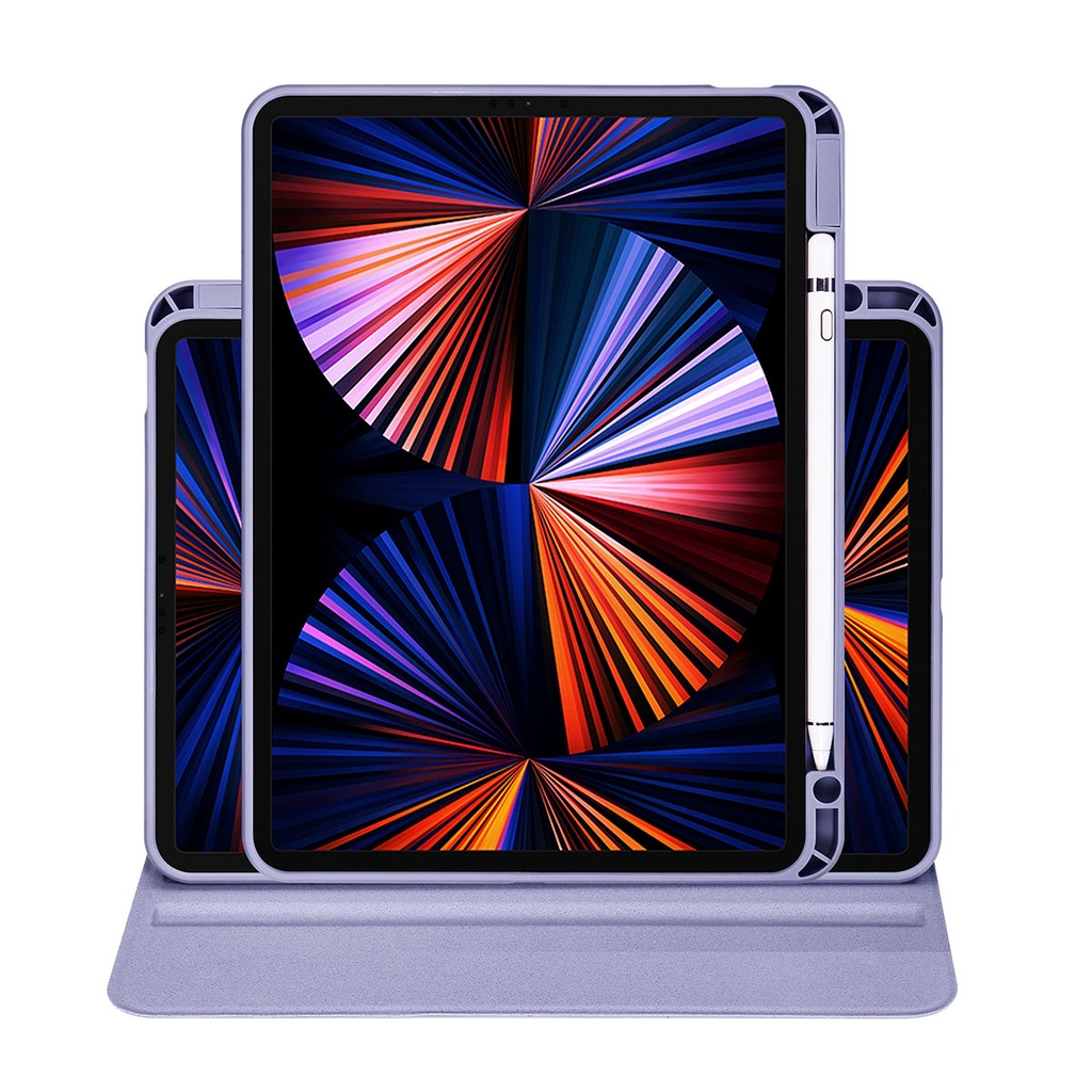 Apple iPad Pro 11 2021 Uyumlu (3.Nesil) Kılıf Zore Termik Kalem Bölmeli Dönebilen Standlı Kılıf - 6