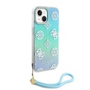 Apple iPhone 15 Plus Uyumlu Kılıf Guess Orjinal Lisanslı Desenli Yazı Logolu Askı İpli Holografik Glitter Peony Kapak - 7