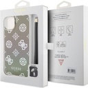 Apple iPhone 15 Plus Uyumlu Kılıf Guess Orjinal Lisanslı Desenli Yazı Logolu Askı İpli Holografik Glitter Peony Kapak