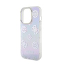 Apple iPhone 15 Pro Uyumlu Kılıf Guess Orjinal Lisanslı Desenli Yazı Logolu Askı İpli Holografik Glitter Peony Kapak - 15