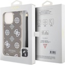 Apple iPhone 15 Pro Uyumlu Kılıf Guess Orjinal Lisanslı Desenli Yazı Logolu Askı İpli Holografik Glitter Peony Kapak