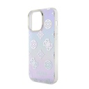 Apple iPhone 15 Pro Max Uyumlu Kılıf Guess Orjinal Lisanslı Desenli Yazı Logolu Askı İpli Holografik Glitter Peony Kapak - 15