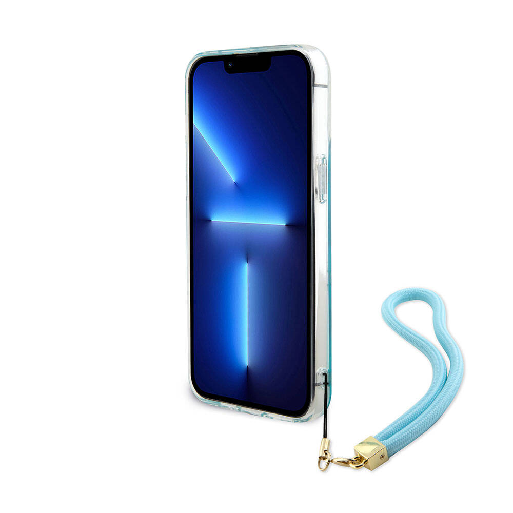 Apple iPhone 15 Pro Max Uyumlu Kılıf Guess Orjinal Lisanslı Desenli Yazı Logolu Askı İpli Holografik Glitter Peony Kapak - 20