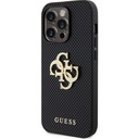 Apple iPhone 14 Pro Max Uyumlu Kılıf Guess Orjinal Lisanslı Delikli Yazı ve 4G Glitter Büyük Metal Logolu Kapak