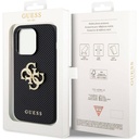 Apple iPhone 14 Pro Max Uyumlu Kılıf Guess Orjinal Lisanslı Delikli Yazı ve 4G Glitter Büyük Metal Logolu Kapak