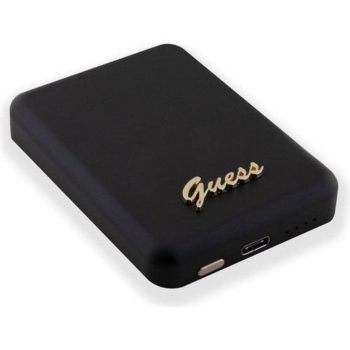 Guess Orjinal Lisanslı Magsafe Şarj Özellikli Metal Yazı Logolu Powerbank 3000mAh 5W
