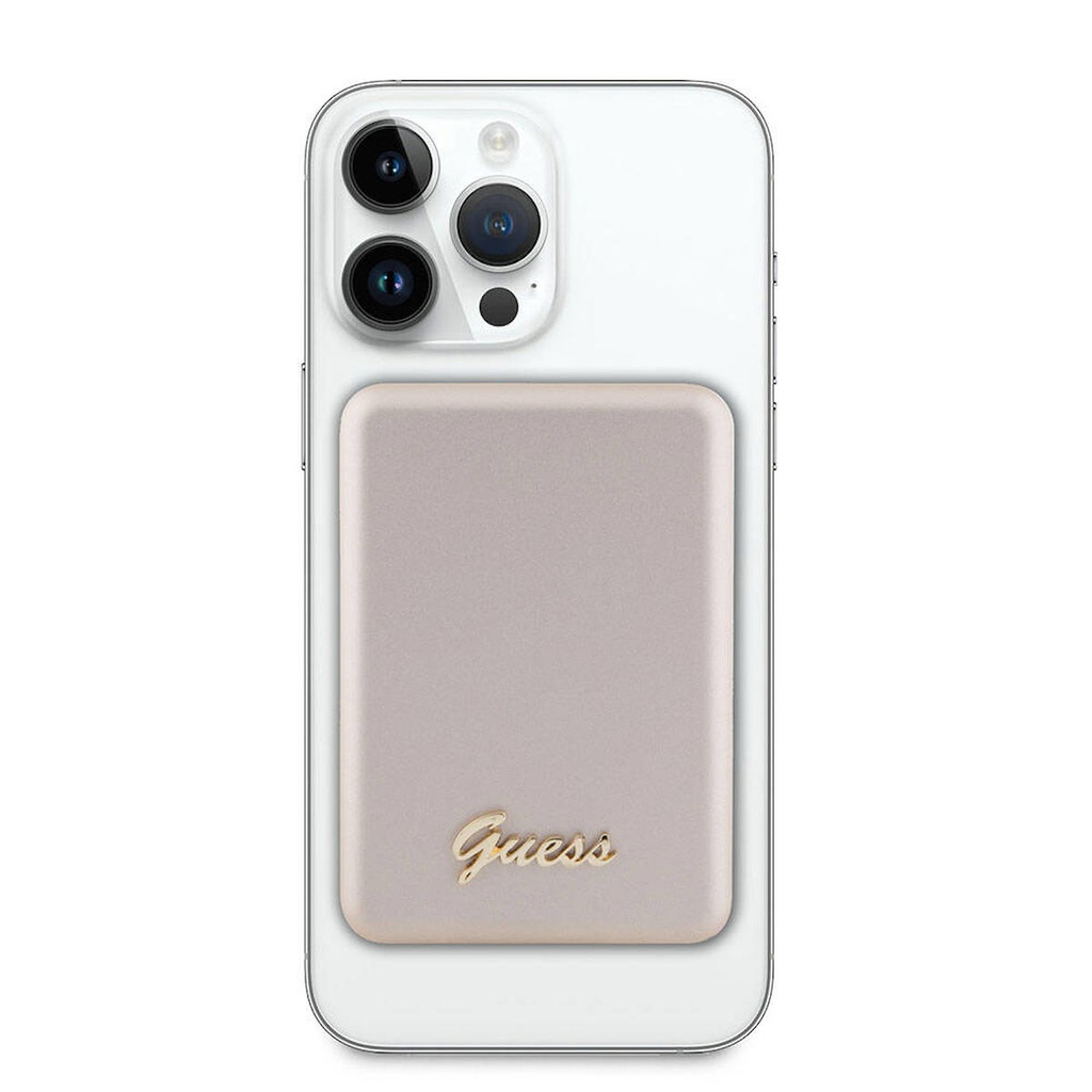 Guess Orjinal Lisanslı Magsafe Şarj Özellikli Metal Yazı Logolu Powerbank 5000mAh 15W