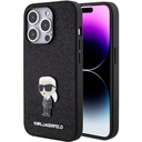 Apple iPhone 15 Pro Max Uyumlu Kılıf Karl Lagerfeld İkonik Fixed Glitter Metal Logo Orjinal Lisanslı Kapak