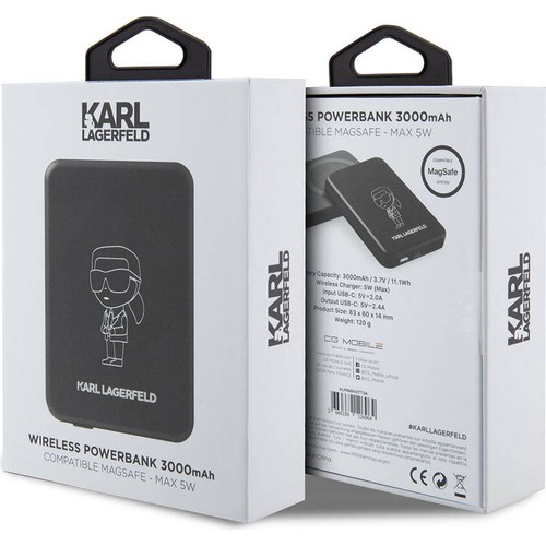 Karl Lagerfeld Led Işıklı Göstergeli Magsafe Magnetik Orjinal Lisanslı Powerbank 3000 Mah