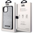 Apple iPhone 15 Plus Uyumlu Kılıf Karl Lagerfeld Taşlı Metal Logo Orjinal Lisanslı Kapak