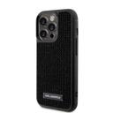 Apple iPhone 15 Pro Max Uyumlu Kılıf Karl Lagerfeld Taşlı Metal Logo Orjinal Lisanslı Kapak