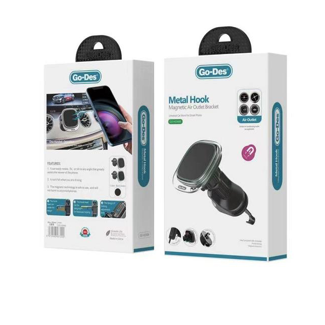 Go Des GD-HD908 Süper Magnetik 360 Derece Oynar Başlıklı Telefon Tutucu Havalandırma Tasarım - 1