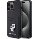 Apple iPhone 15 Pro Max Uyumlu Kılıf Karl Lagerfeld Kartlıklı Metal Logo Orjinal Lisanslı Kapak