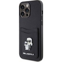 Apple iPhone 15 Pro Max Uyumlu Kılıf Karl Lagerfeld Kartlıklı Metal Logo Orjinal Lisanslı Kapak
