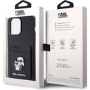 Apple iPhone 15 Pro Max Uyumlu Kılıf Karl Lagerfeld Kartlıklı Metal Logo Orjinal Lisanslı Kapak