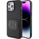 Apple iPhone 15 Pro Max Uyumlu Kılıf Karl Lagerfeld Kartlıklı Saffiano K&L Patch Orjinal Lisanslı Kapak