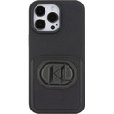 Apple iPhone 15 Pro Max Uyumlu Kılıf Karl Lagerfeld Kartlıklı Saffiano K&L Patch Orjinal Lisanslı Kapak