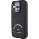 Apple iPhone 15 Pro Max Uyumlu Kılıf Karl Lagerfeld Kartlıklı Saffiano 3D RSG Logo Orjinal Lisanslı Kapak