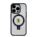Apple iPhone 15 Pro Uyumlu Kılıf Ferrari Magsafe Şarj Özellikli Standlı Buzlu Yüzey Dizayn Kapak - 18