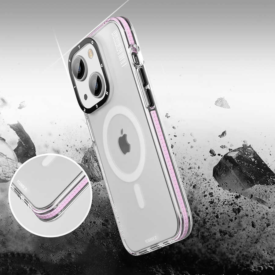 Apple iPhone 13 Uyumlu Kılıf Magsafe Şarj Özellikli Youngkit Jane Sand Serisi Kapak - 4