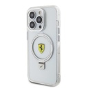Apple iPhone 15 Pro Uyumlu Kılıf Ferrari Magsafe Şarj Özellikli Standlı Buzlu Yüzey Dizayn Kapak