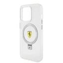 Apple iPhone 15 Pro Uyumlu Kılıf Ferrari Magsafe Şarj Özellikli Standlı Buzlu Yüzey Dizayn Kapak
