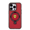 Apple iPhone 15 Pro Uyumlu Kılıf Ferrari Magsafe Şarj Özellikli Standlı Buzlu Yüzey Dizayn Kapak
