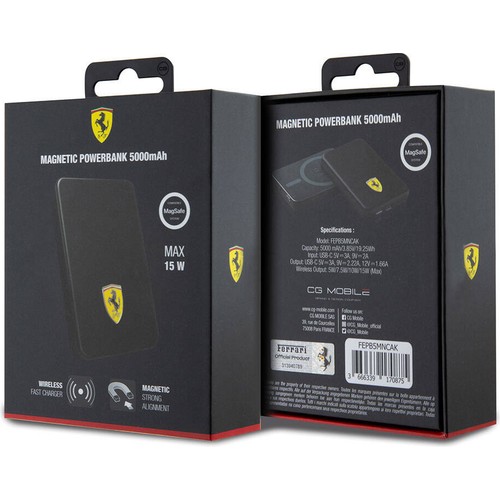 Ferrari Led Işıklı Göstergeli Magsafe Magnetik Orjinal Lisanslı Powerbank 5000 Mah