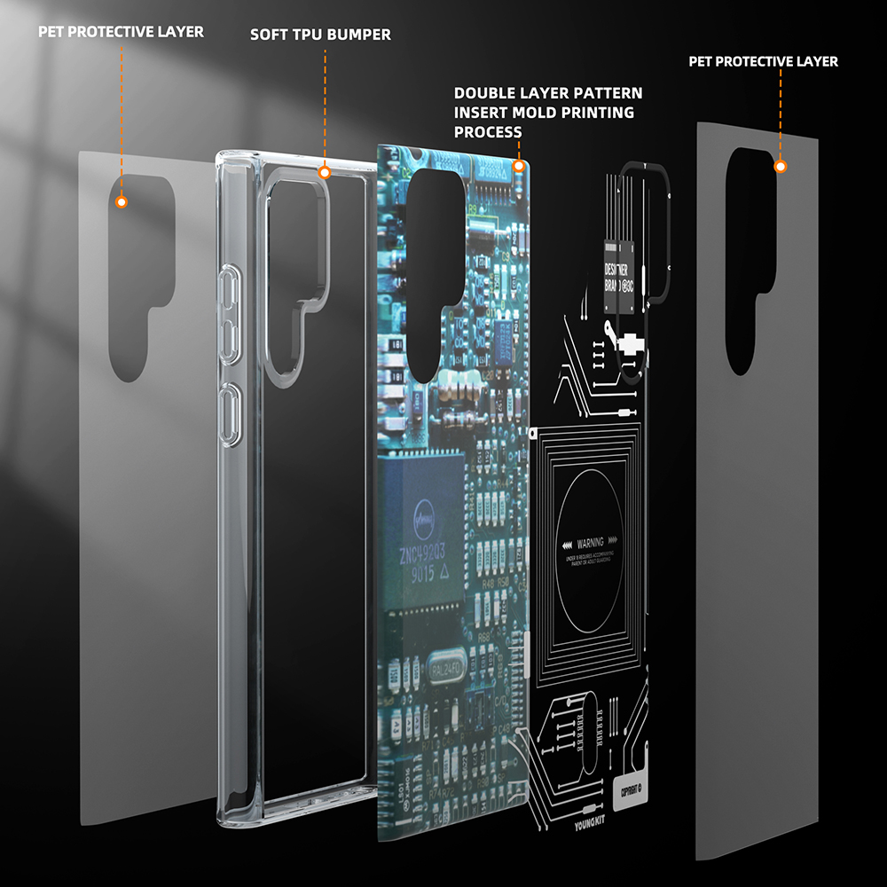 Samsung Galaxy S22 Ultra Uyumlu Kılıf YoungKit Technology Serisi Kapak - 7