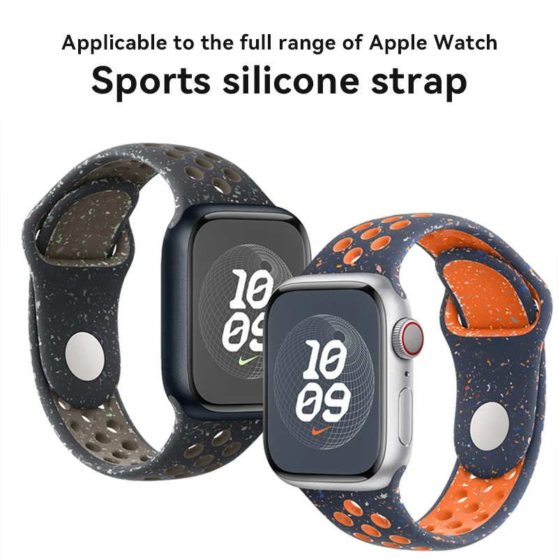 Apple Watch 44mm Uyumlu Kordon Silikon Esnek Yumuşak Delikli Spor KRD-02 Kayış