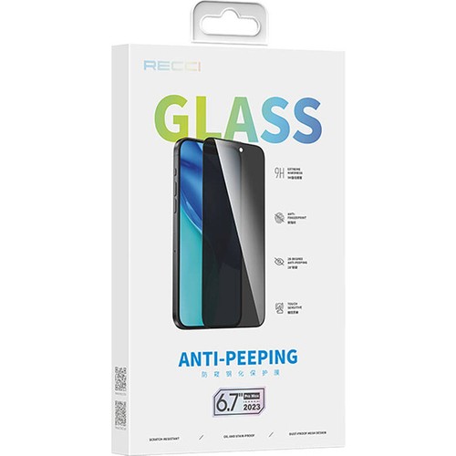 Apple iPhone 15 Pro Uyumlu Recci RSP-A17AP Privacy Temperli Cam Ekran Koruyucu