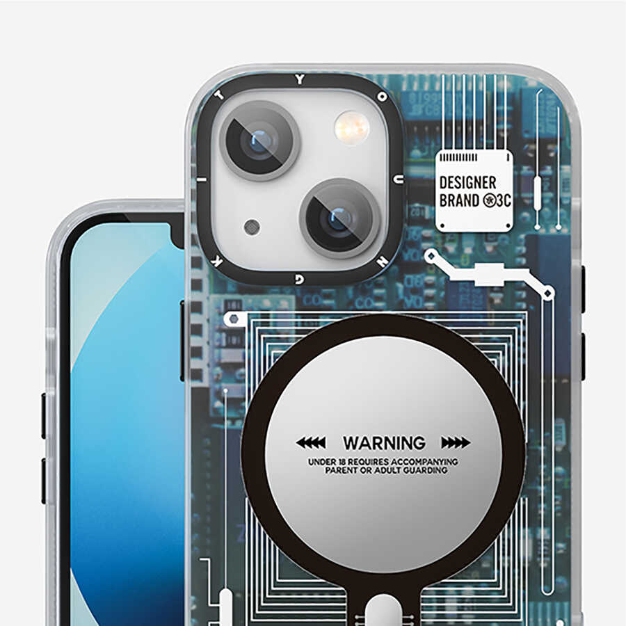Apple iPhone 13 Uyumlu Kılıf Magsafe Şarj Özellikli YoungKit Technology Serisi Kapak - 2